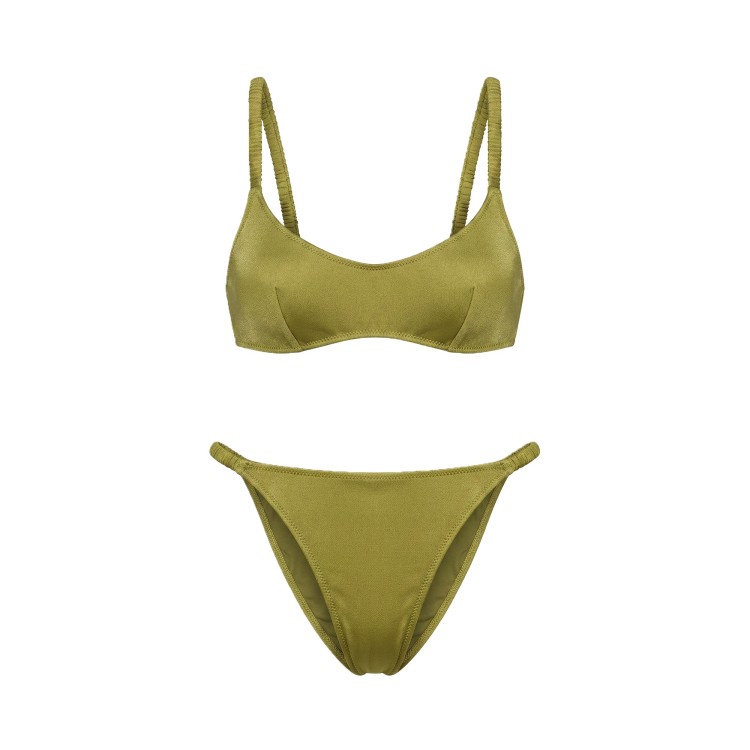 SAINT BARTH Bikini verde pistacchio shiny bambina