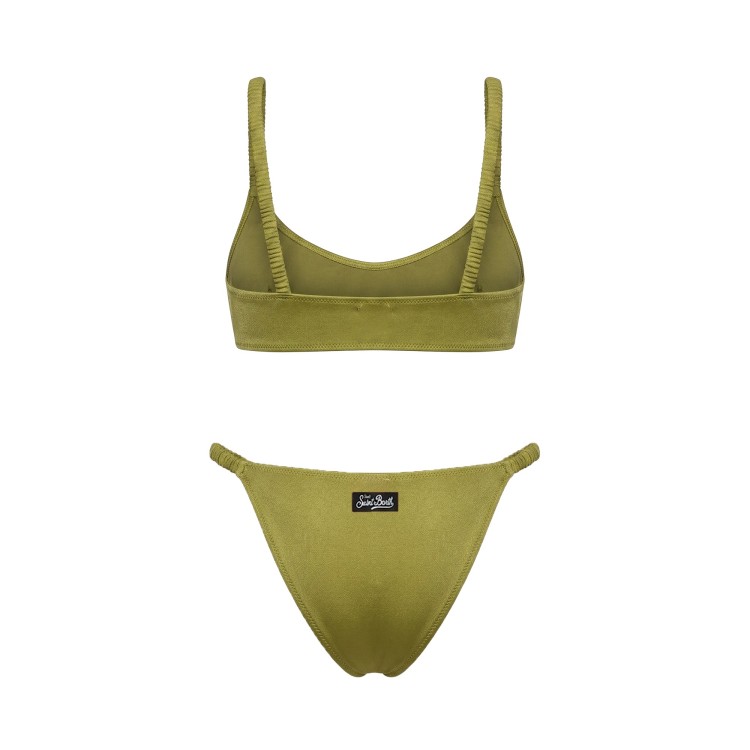 SAINT BARTH Bikini verde pistacchio shiny bambina