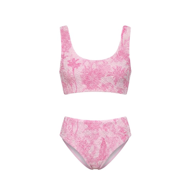 SAINT BARTH Bikini rosa Jungle crinkle bambina