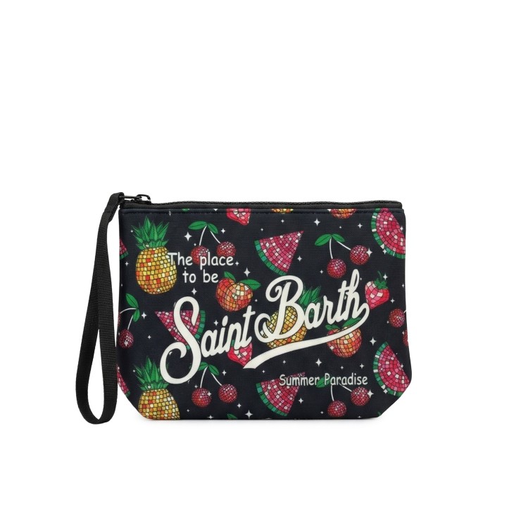 SAINT BARTH Pochette nera Disco Fruit stampata bambina