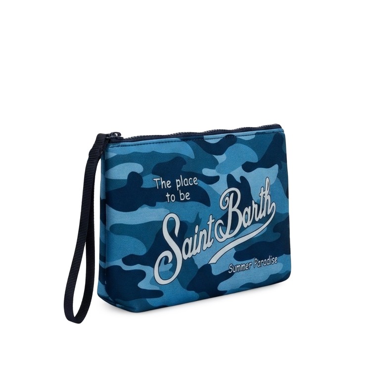 SAINT BARTH Pochette blu navy mimetica denim bambino