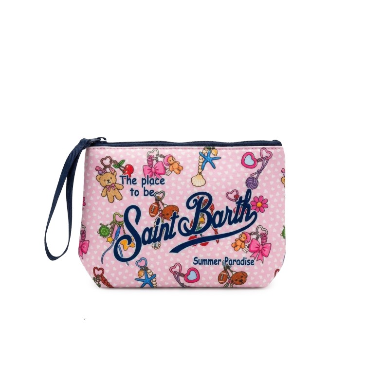 SAINT BARTH Pochette rosa Charms Party stampata bambina