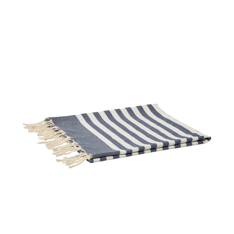 SAINT BARTH Telo mare a righe blu navy bambini