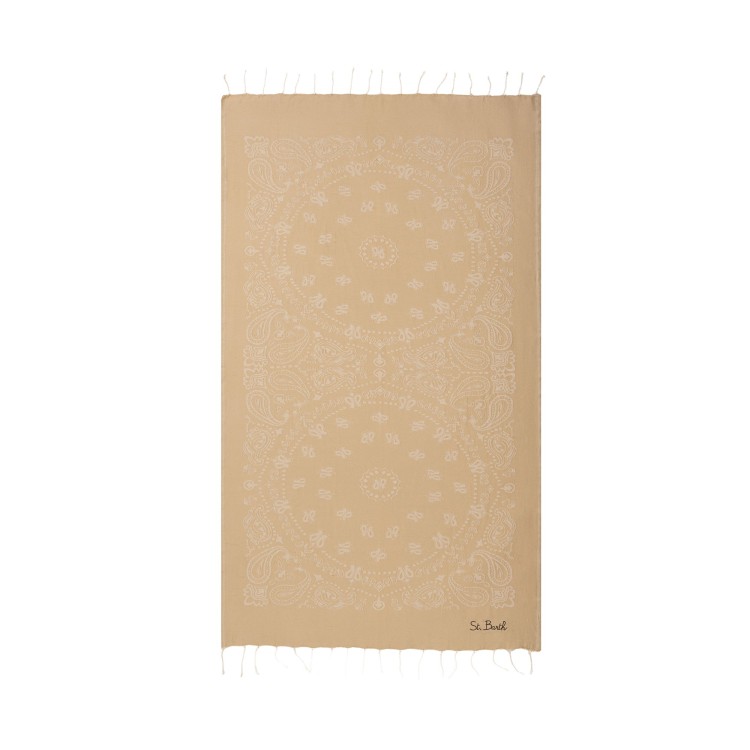 SAINT BARTH Telo mare beige bandana bambini