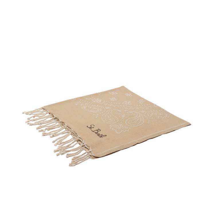 SAINT BARTH Telo mare beige bandana bambini