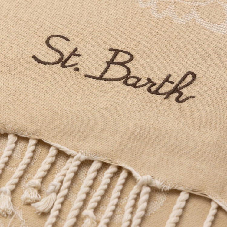 SAINT BARTH Telo mare beige bandana bambini