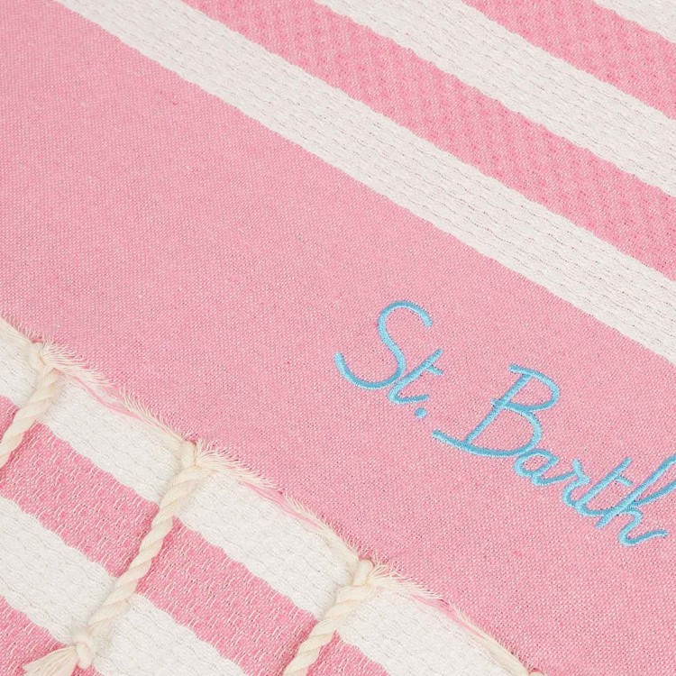 SAINT BARTH Telo mare a righe rosa bambina