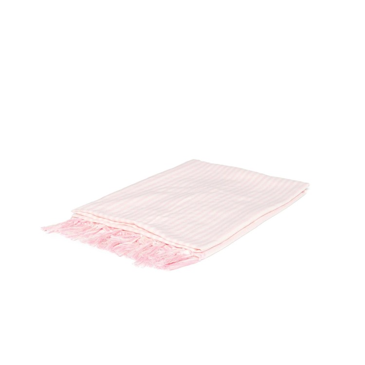 SAINT BARTH Telo mare a righe sottili rosa bambini