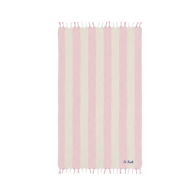 SAINT BARTH Telo mare a righe rosa bambina