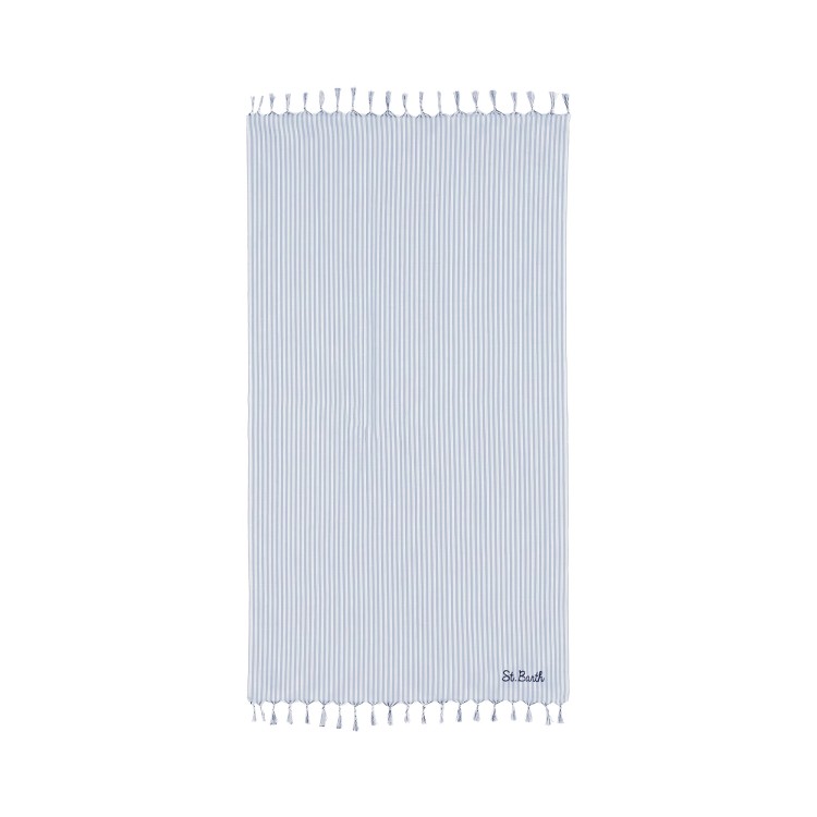 SAINT BARTH Telo mare a righe celesti bambini