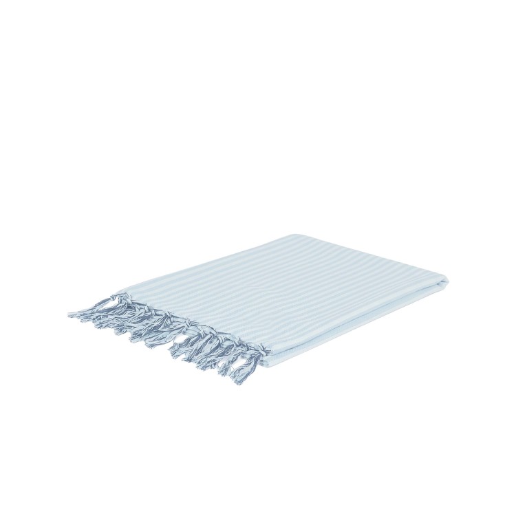 SAINT BARTH Telo mare a righe celesti bambini