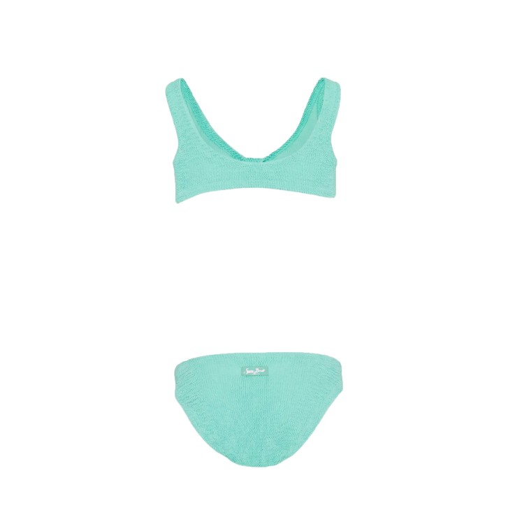 SAINT BARTH Bikini verde acqua crinkle bambina