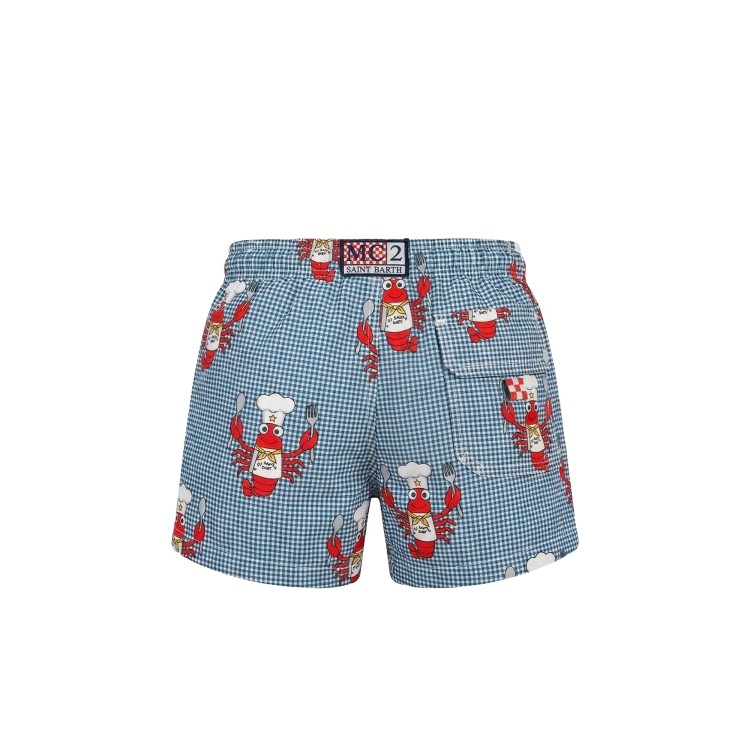 SAINT BARTH Boxer mare blu navy Chef Lobster bambino
