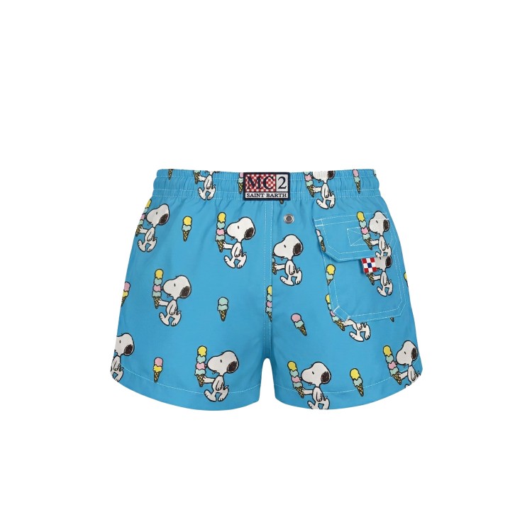 SAINT BARTH Boxer mare celeste Snoopy stampato bambino