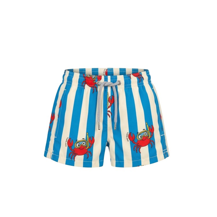 SAINT BARTH Boxer mare celeste granchio stampato bambino