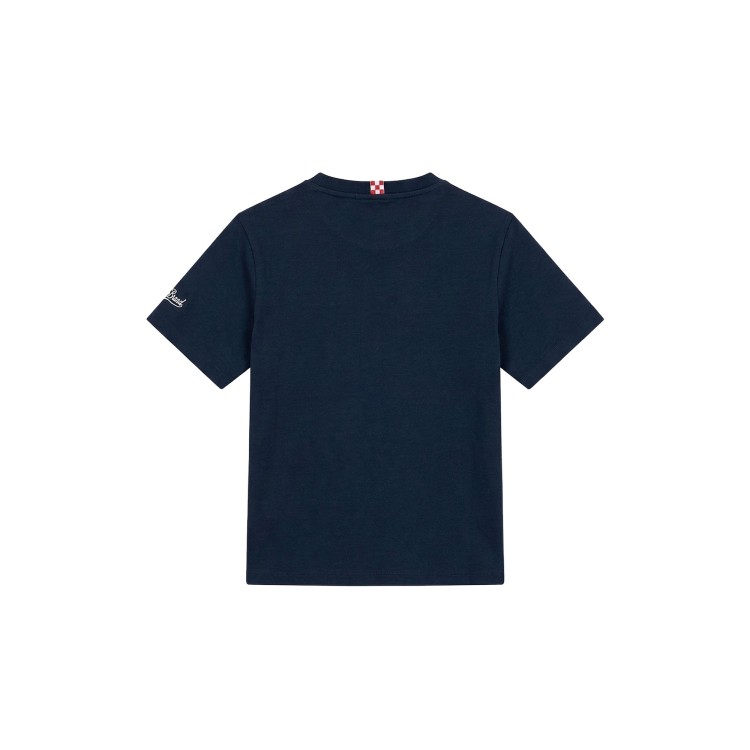 SAINT BARTH T-shirt blu navy "vado dai nonni" bambino