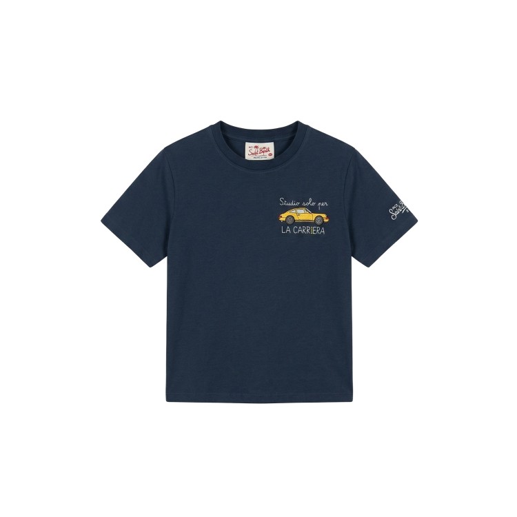 SAINT BARTH T-shirt blu navy Carrera bambino