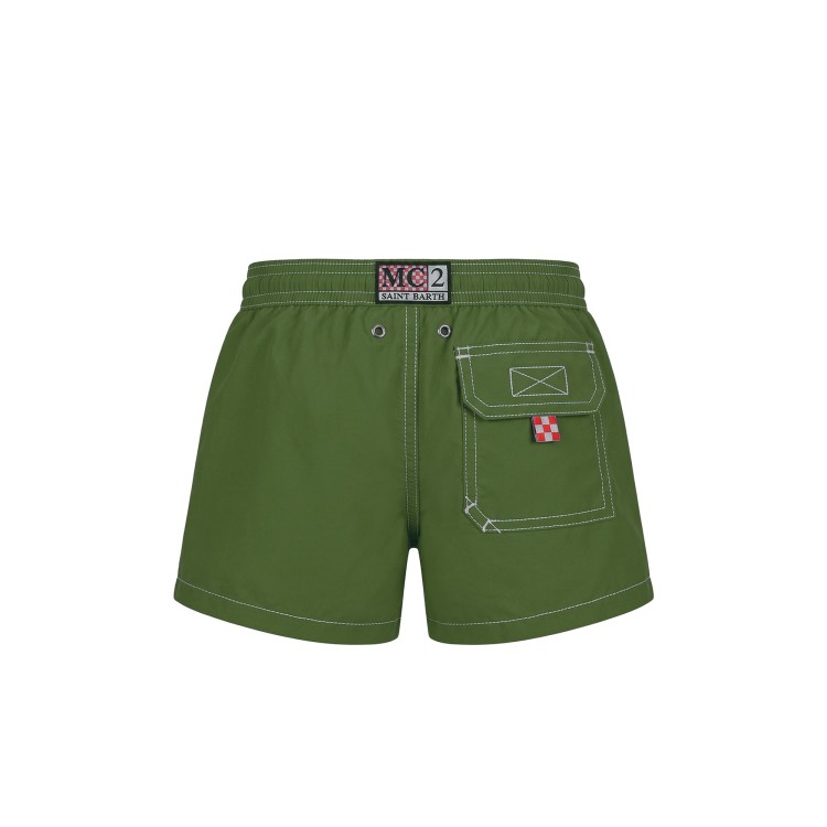 SAINT BARTH Boxer mare verde oliva bambino