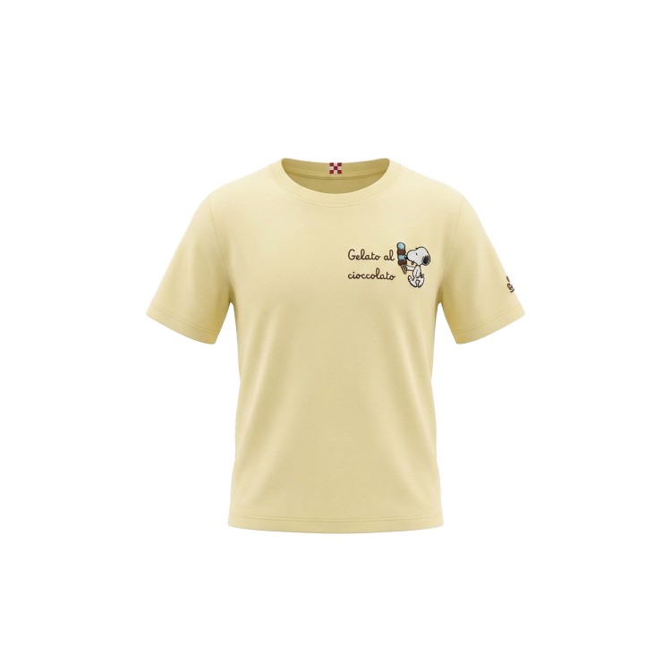 SAINT BARTH T-shirt gialla con ricamo Snoopy bambino