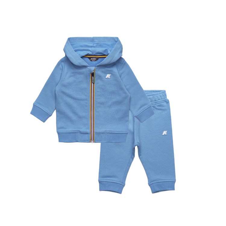 K-WAY Completo celeste in felpa neonato
