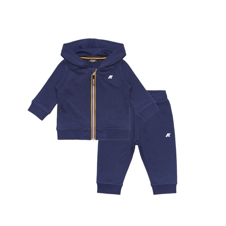 K-WAY Completo blu navy in felpa neonati