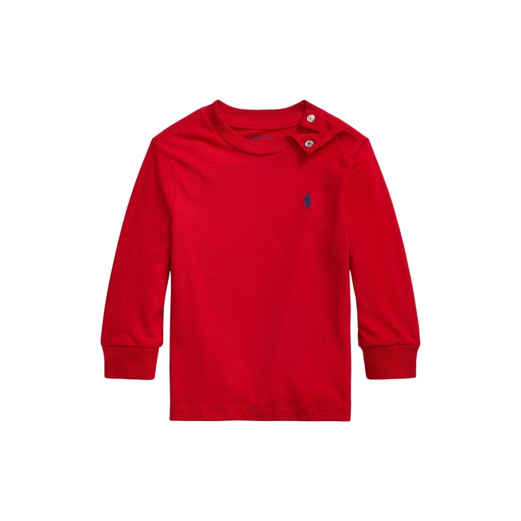 RALPH LAUREN T-shirt manica lunga rossa neonato
