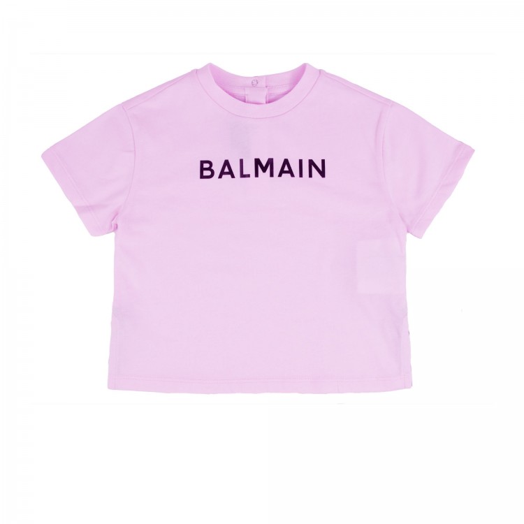 BALMAIN T-shirt rosa neonata