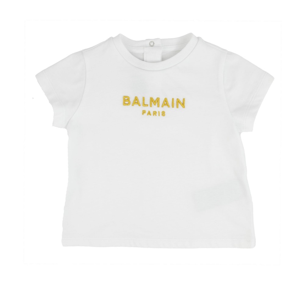 BALMAIN T-shirt bianca neonata