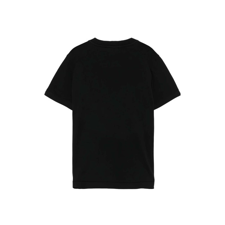 STONE ISLAND T-shirt nera patch logo nera bambini