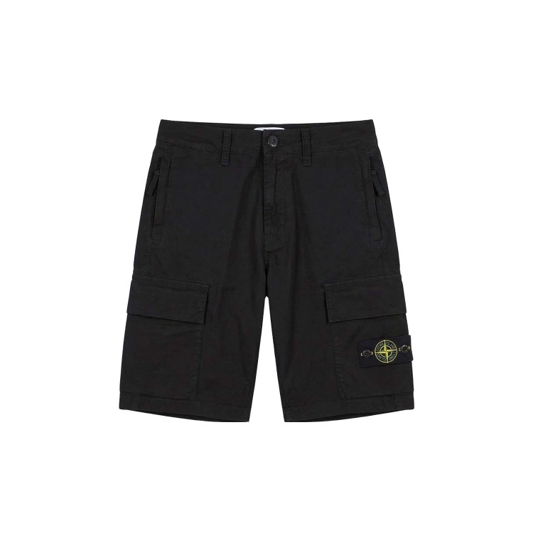 STONE ISLAND Bermuda neri cargo bambini