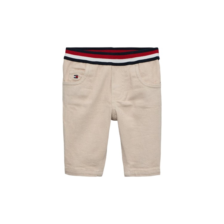 TOMMY HILFIGER Pantaloni beige elasticizzati neonato