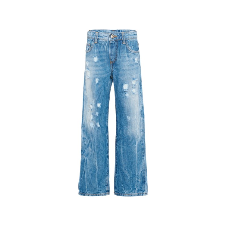 JOHN RICHMOND Jeans slavati con baffature bambino