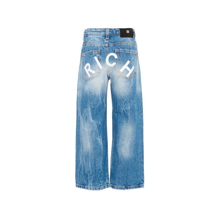 JOHN RICHMOND Jeans slavati con baffature bambino