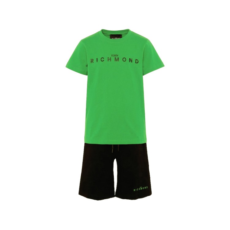 JOHN RICHMOND Completo verde t-shirt e shorts bambino