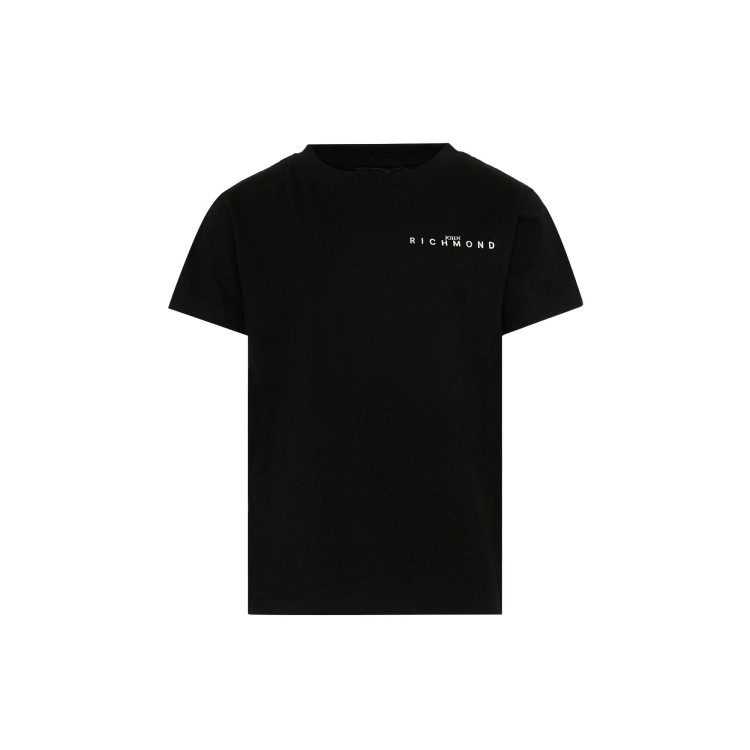 JOHN RICHMOND T-shirt nera con logo argentato bambino