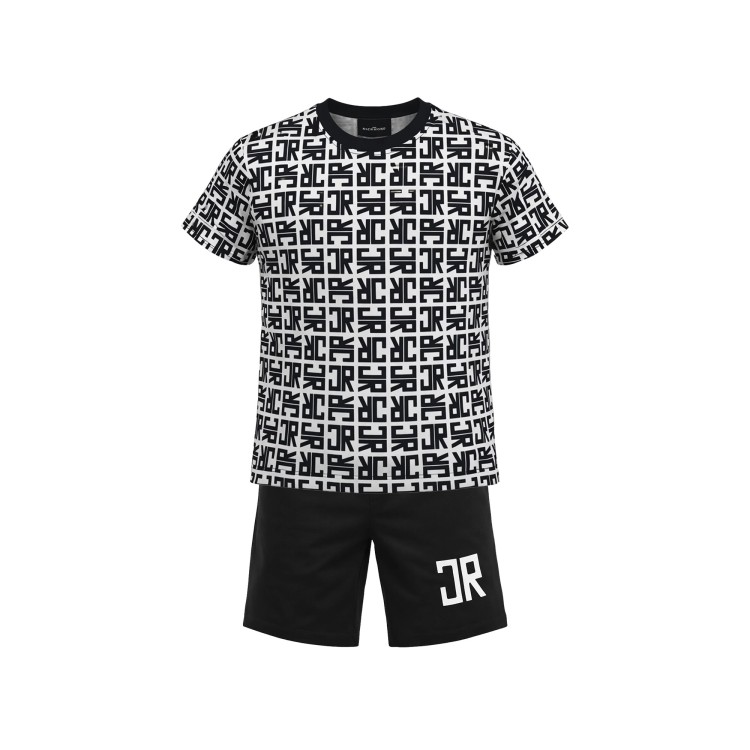 JOHN RICHMOND Completo nero t-shirt e shorts bambino