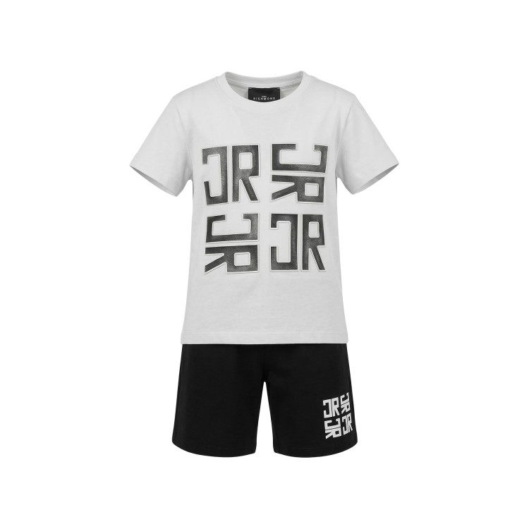 JOHN RICHMOND Completo bianco t-shirt e shorts bambino
