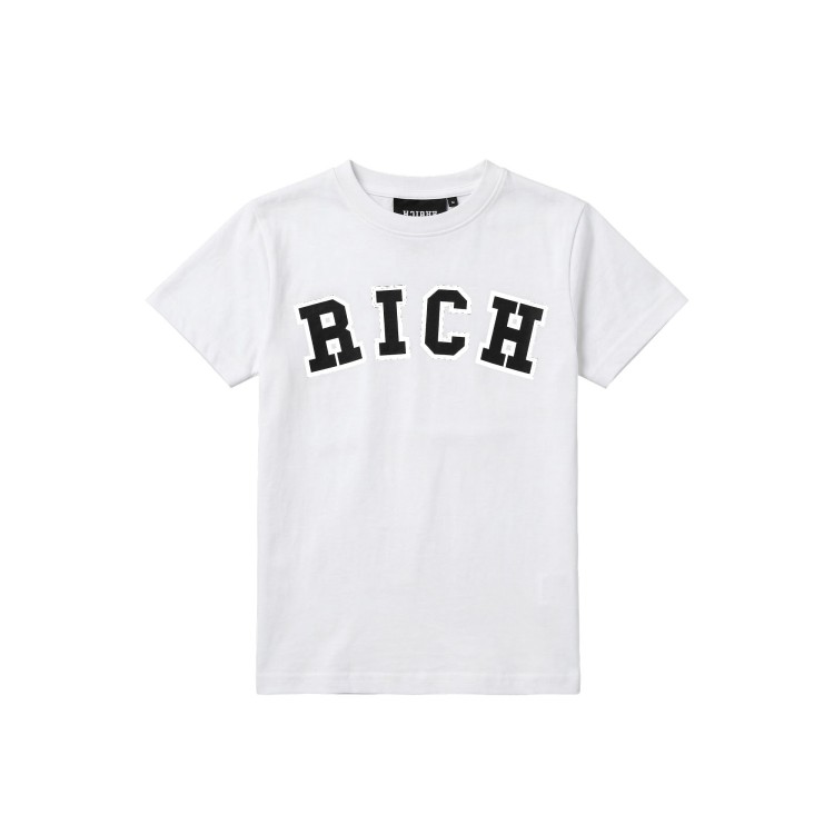 JOHN RICHMOND T-shirt bianca con logo varsity bambino
