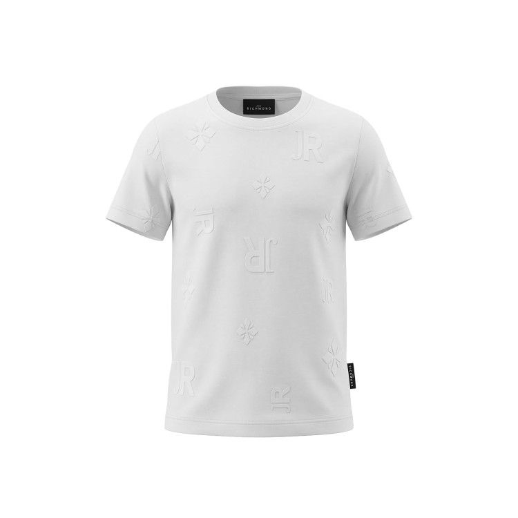 JOHN RICHMOND T-shirt bianca con logo all-over bambino