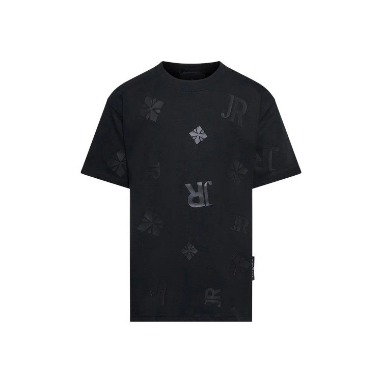 JOHN RICHMOND T-shirt nera con logo all-over bambino