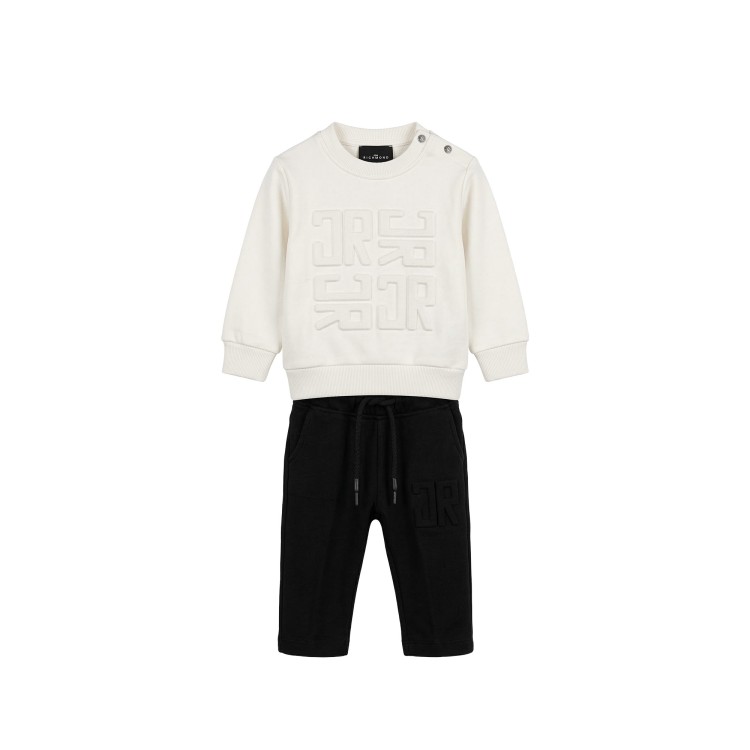 JOHN RICHMOND Completo bianco felpa e pantaloni neonato