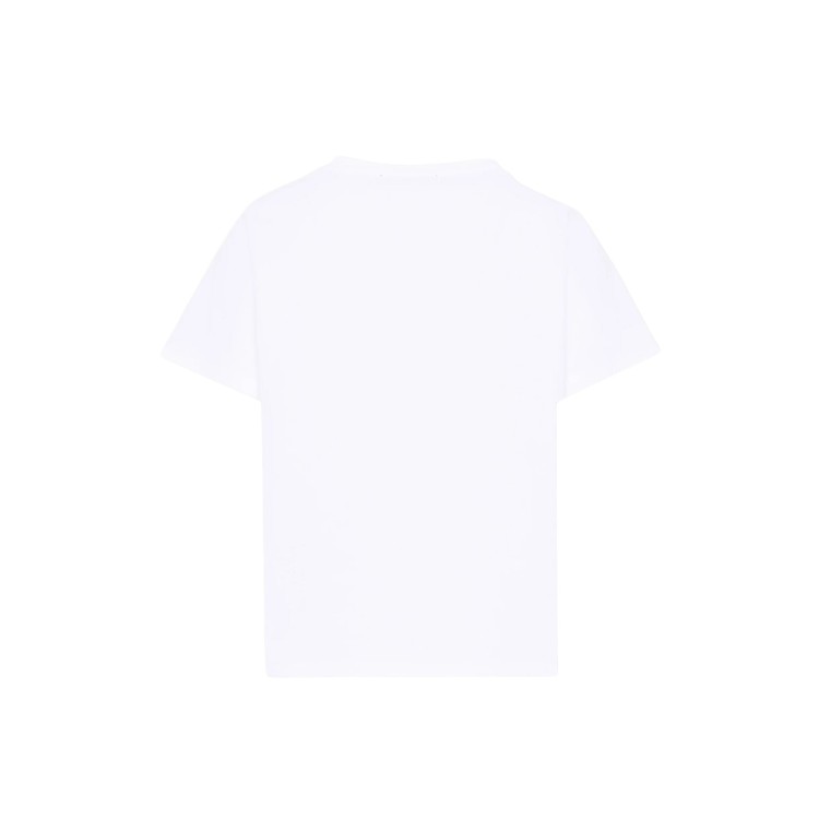 BALMAIN T-shirt bianca e celeste con logo bambini