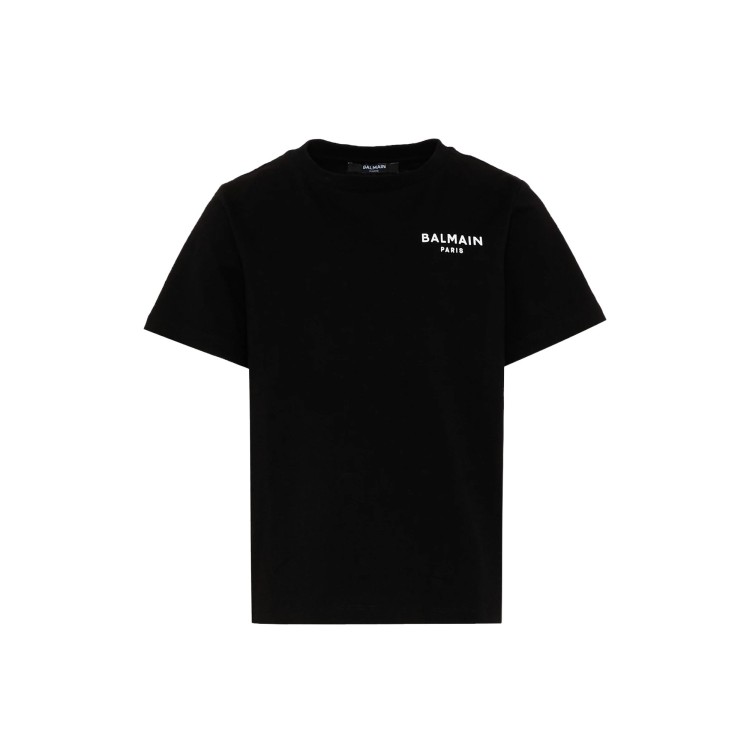 BALMAIN T-shirt nera con logo bambini