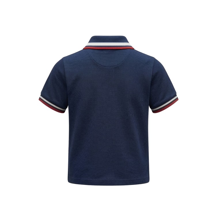 MONCLER Polo blu navy con logo bambino