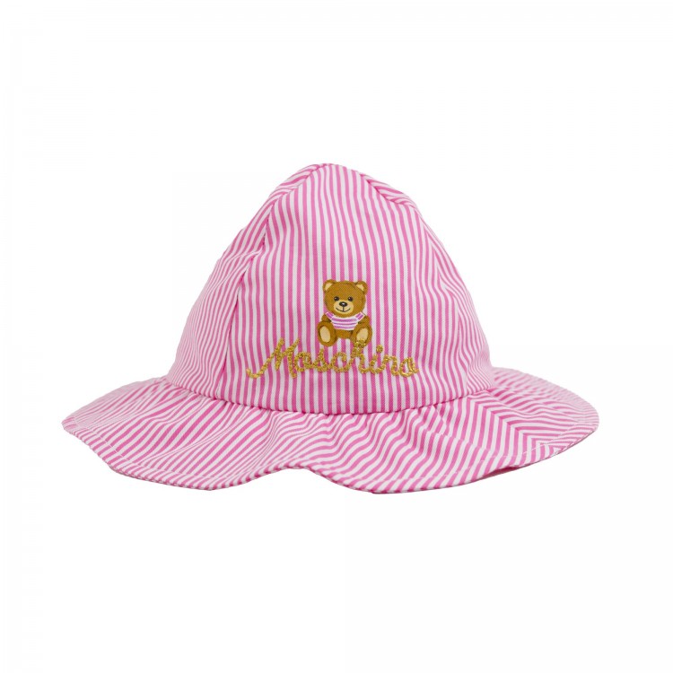 MOSCHINO Cappello bianco-rosa neonata