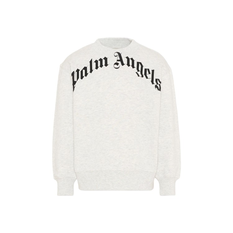 PALM ANGELS Felpa grigia con stampa logo bambino