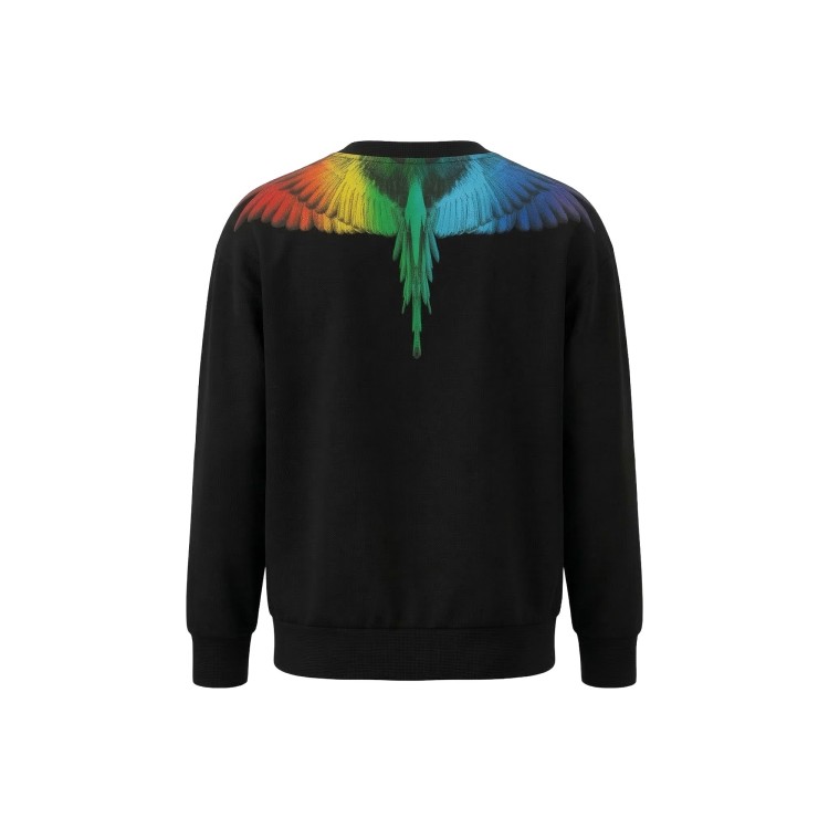 COUNTY OF MILAN Felpa nera con stampa multicolor bambino