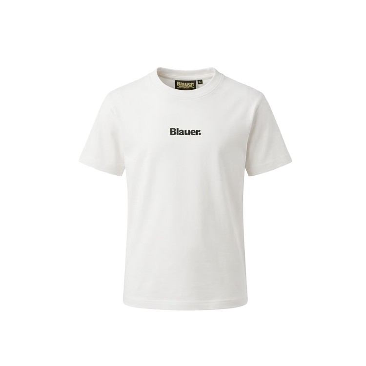 BLAUER T-shirt bianca con logo ricamato bambino