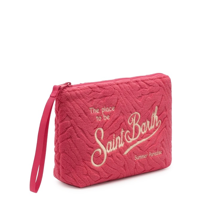 SAINT BARTH Pochette fucsia zebrata in spugna bambina