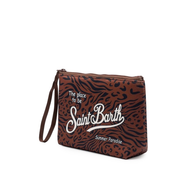 SAINT BARTH Pochette marrone mix animalier bambina